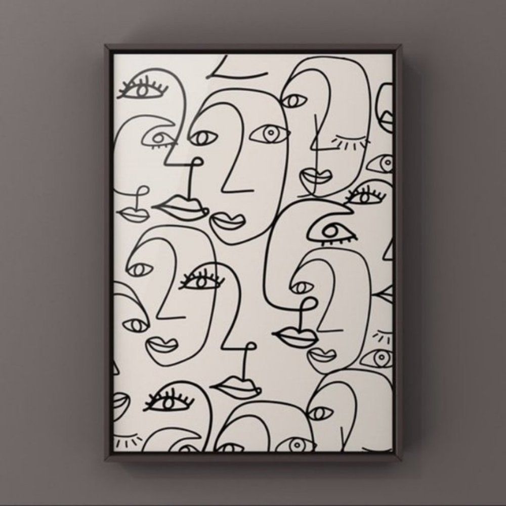 Contemporary modern minimalist line art print